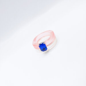 Pink & Crystal Resin Rings