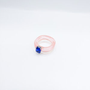 Pink & Crystal Resin Rings