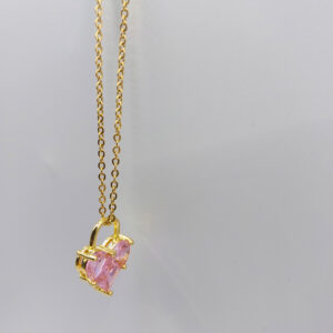 Necklace with Pink Heart Shaped Pendant