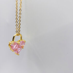 Necklace with Pink Heart Shaped Pendant