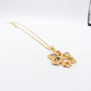 Multi-Coloured Snowflake Pendant Necklace